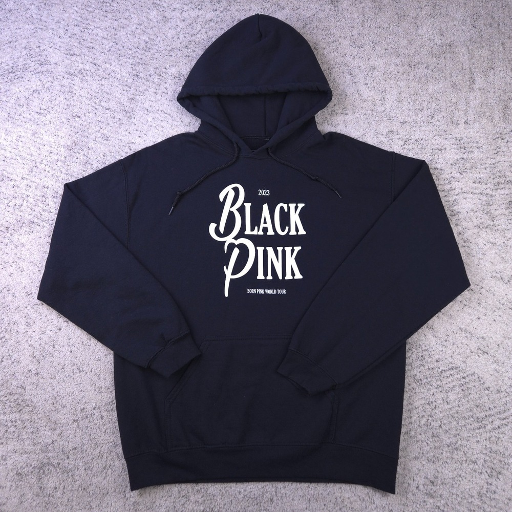 BlackPink Born Pink Tour Concert Hoodie Mens Medium Black Kpop Band Sweatshirt